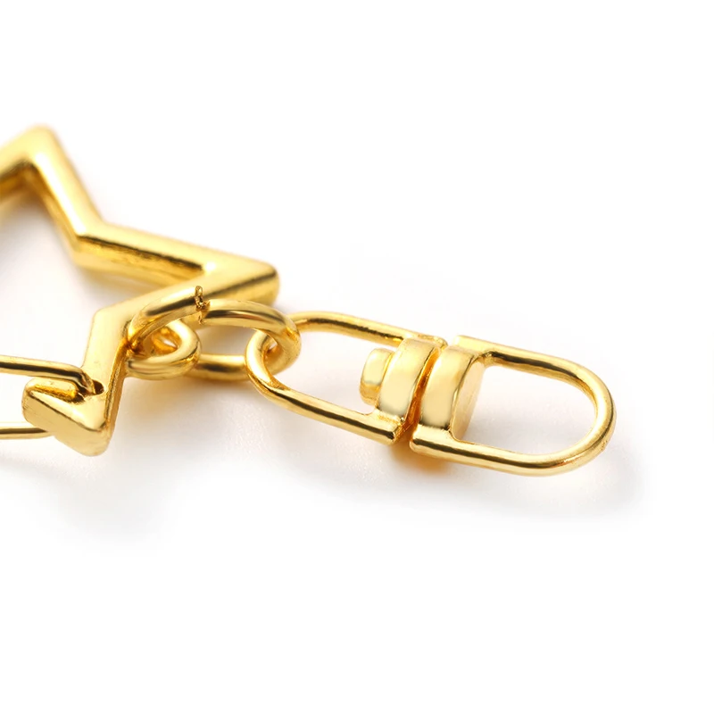 10pcs Diy Star Shape Metal Buckles Swivel Irregular Solid Color Hooks Clips For Bag Keychain Craft Making Handmade Accessories