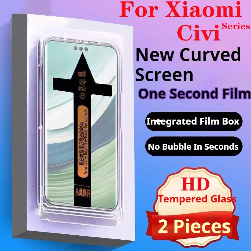 Civi4Pro Screen Protector Tools For Xiaomi Civi 1s Civi3 Second Pasting Curved Tempered Glass Civi2 Civi1 Protective Film