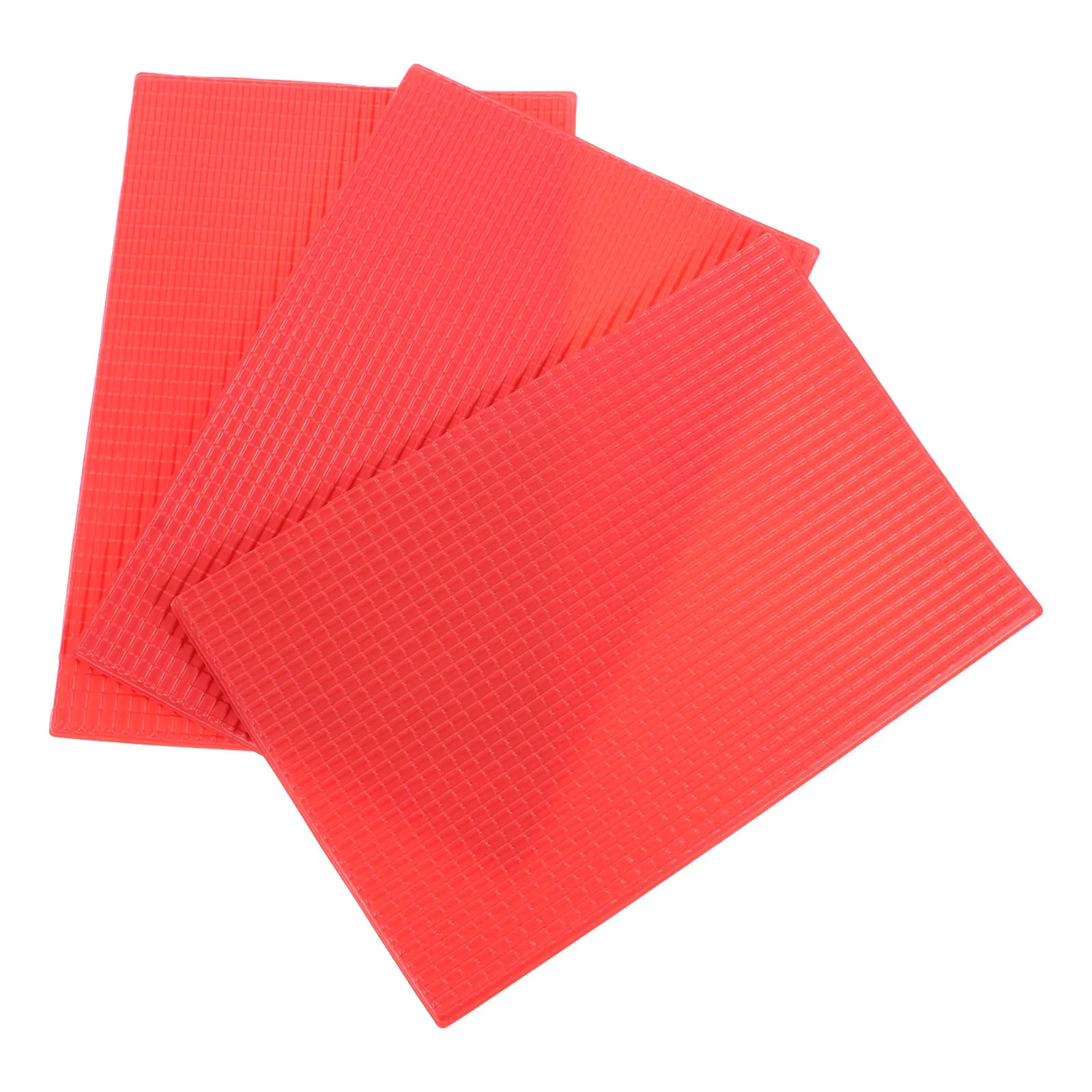

3Pcs Red PVC Tile Ornament Exquisite Craftsmanship Micro Landscape Decoration Sand Table Adornment Garden Roof Tile Decor