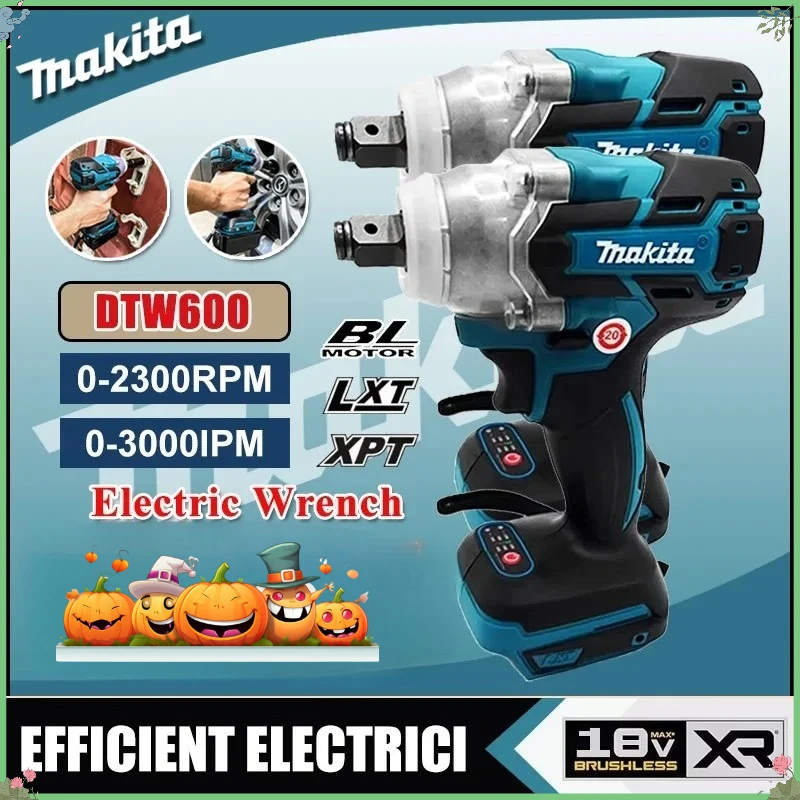 

Makita DTW600 3100IPM Cordless Wrench 1/2Inch Brushless Screwdriver Rechargable Electric Screwdriver Vehicle Service 18V Tool