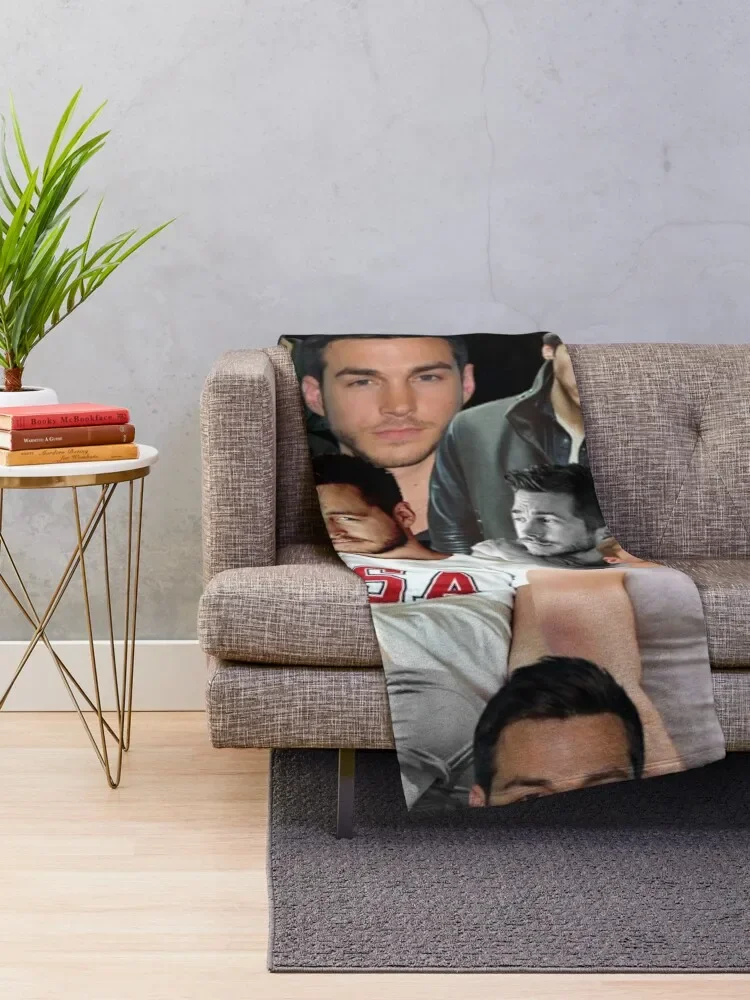 kai parker photo collage Throw Blanket Personalized Gift Plaid on the sofa Decorative Sofa Blankets