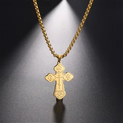 UC IC XC Punk Eastern Orthodox Cross Pendant Necklace Steel Serbian Religious Amulet Man Necklaces Christian Prayer Jewelry