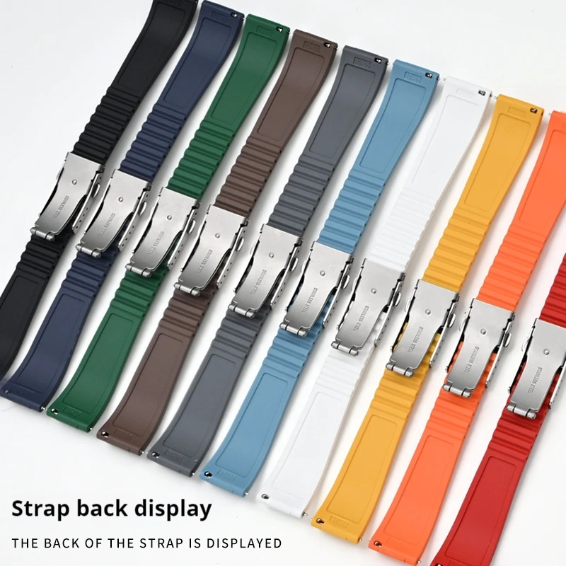 Cut to Size Liquid Silicone Strap 20mm 22mm Folding Buckle Quick Release Men Universal Replace Watch Band for Seiko for Omega