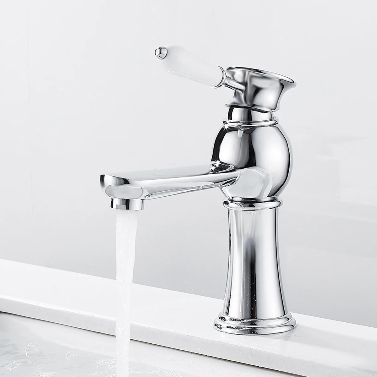 

Counter Top Basin Mixer Tap Single Level Single Hole Basin Tap Modern Water Saving Sink Faucet Washroom Bathroom Kitchen