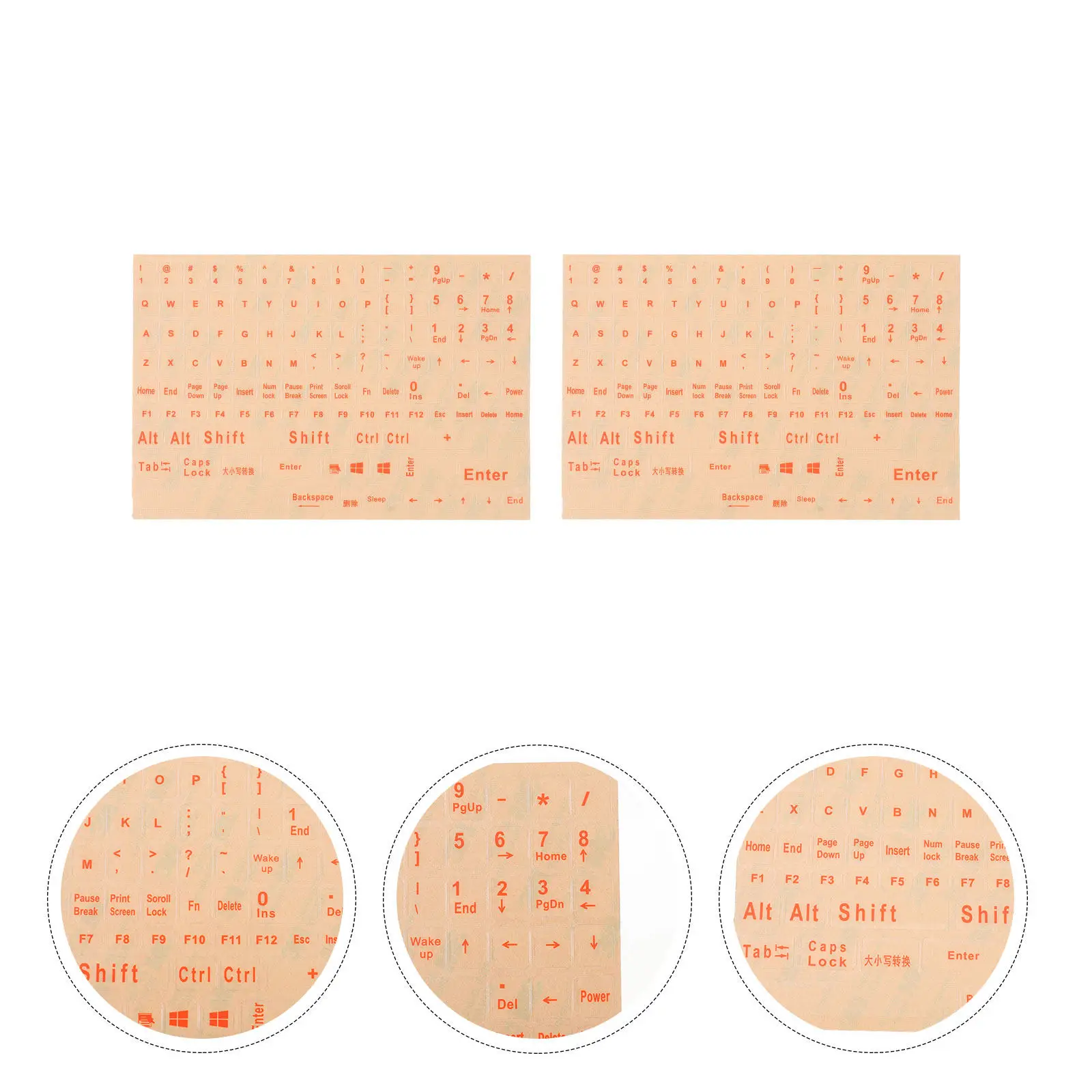 Laptop Keyboard Stickers English Letter Clear Wear Resistant Decals for Computer Notebook 2 Sheets