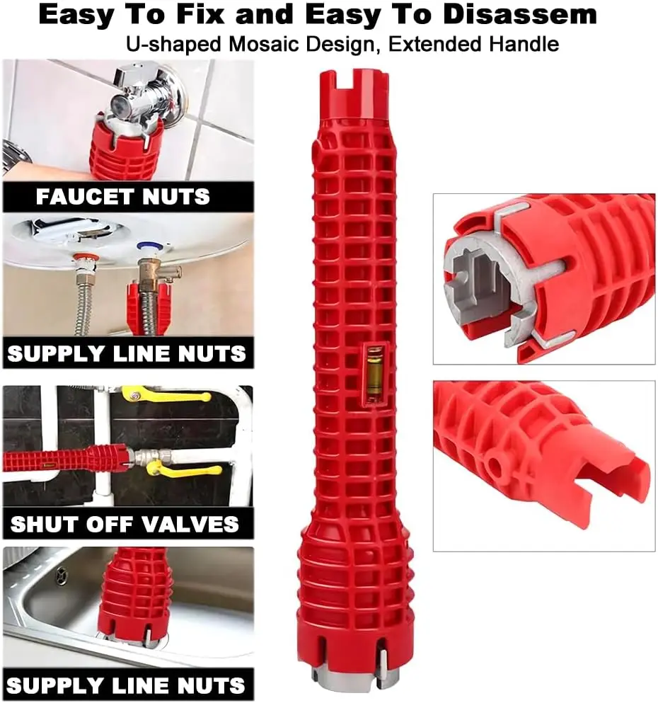 Flume Wrench Anti-slip Kitchen Sink Repair Tools Bathroom Faucet Assembly Key Plumbing Installation Wrench