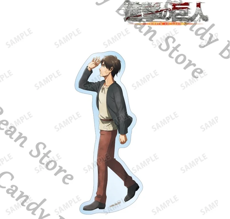 本物のアニメ進撃の巨人エレン・イェーガージーン・カースタインコスプレアクリルフィギュアスタンド漫画スタンディングサインデスクトップ装飾ギフト