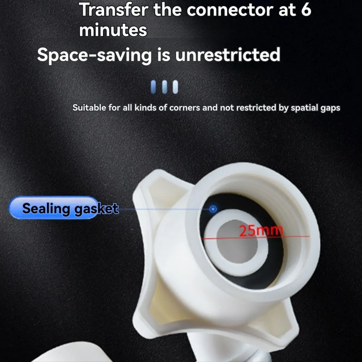 طول خرطوم مدخل المياه للغسالة، أنبوب غسالة عالمي، موصل أنبوبي، خرطوم PVC، لون أبيض، طول طويل 2 متر #6