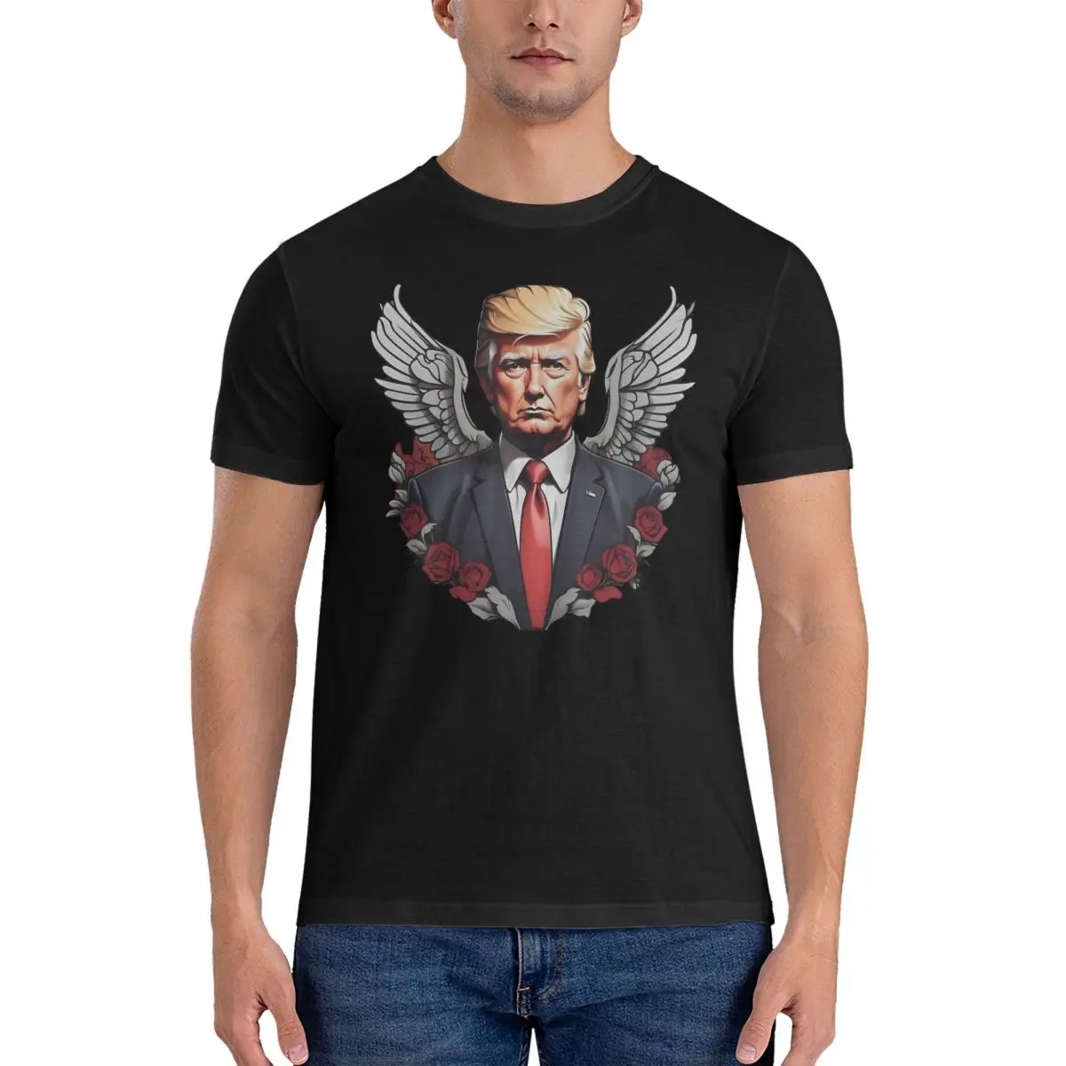 Trump Soaring Wings T Shirt Men Cotton Fun T-Shirts Round Neck Donald Trump Tee Shirt Short Sleeve Clothing Original