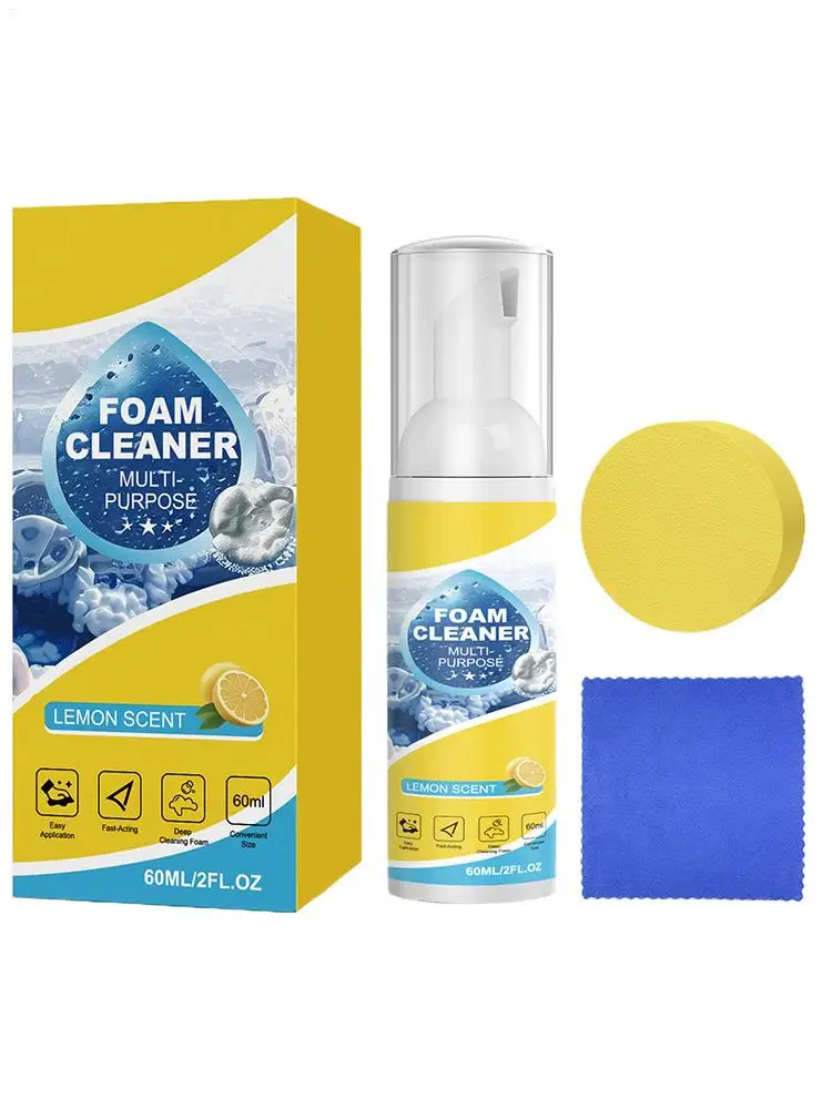Foam Cleaner for Car 60ml All Purpose Powerful Remover Car Carpet Cleaner for Vehicle Truck Golf Garage Home Kitchens Bathrooms