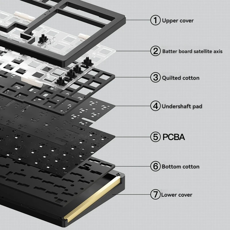 Imagem -04 - Monsgeek-kit Teclado de Alumínio Mecânico com Fio tipo c Junta Hot-swap Botão de Metal Rgb Personalizado Jogos pc Laptop 75