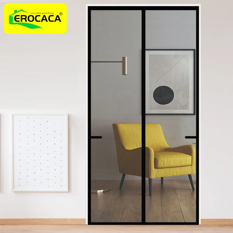EROCACA Magnetic Screen Door Mosquito Net Curtain Fly Insect Automatic Closing Invisible Mesh For Kitchen indoor living room
