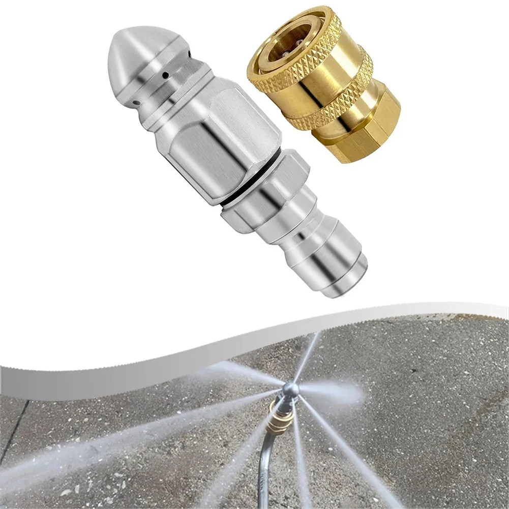 

Канализационная форсунка 5000 фунтов на квадратный дюйм с 14-дюймовым быстроразъемным соединением и латунным гнездом для надежного использования мойки высокого давления