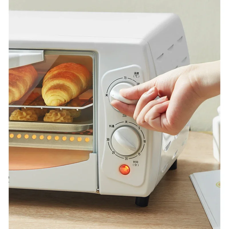 Mini horno eléctrico multifuncional de pequeña capacidad, horno familiar, máquina automática Para asar pasteles y pan