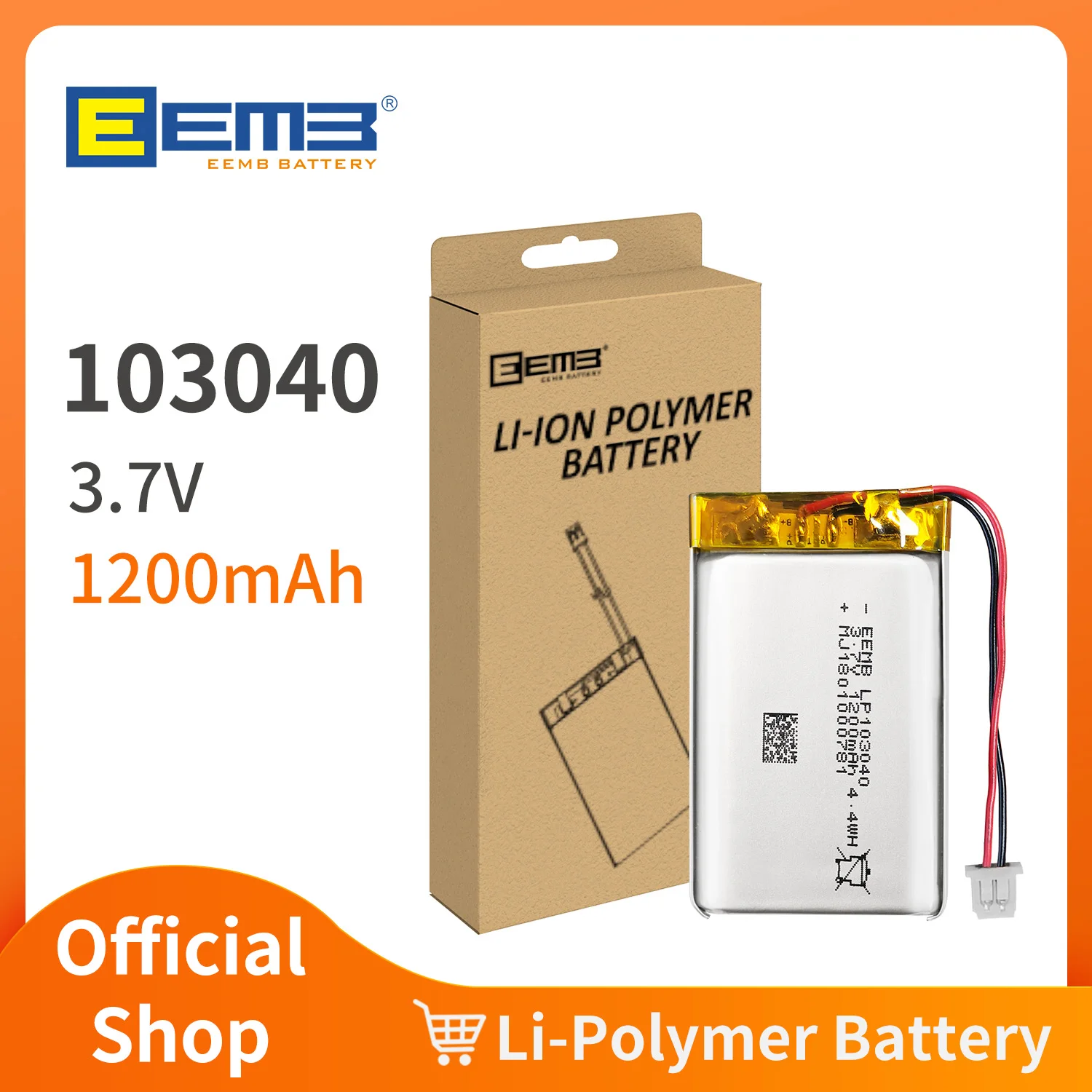 EEMB 1~10SZT 103040   Bateria 3,7 V 1200 mAh Akumulator litowo-polimerowy do głośnika Bluetooth, baterii urządzenia do masażu