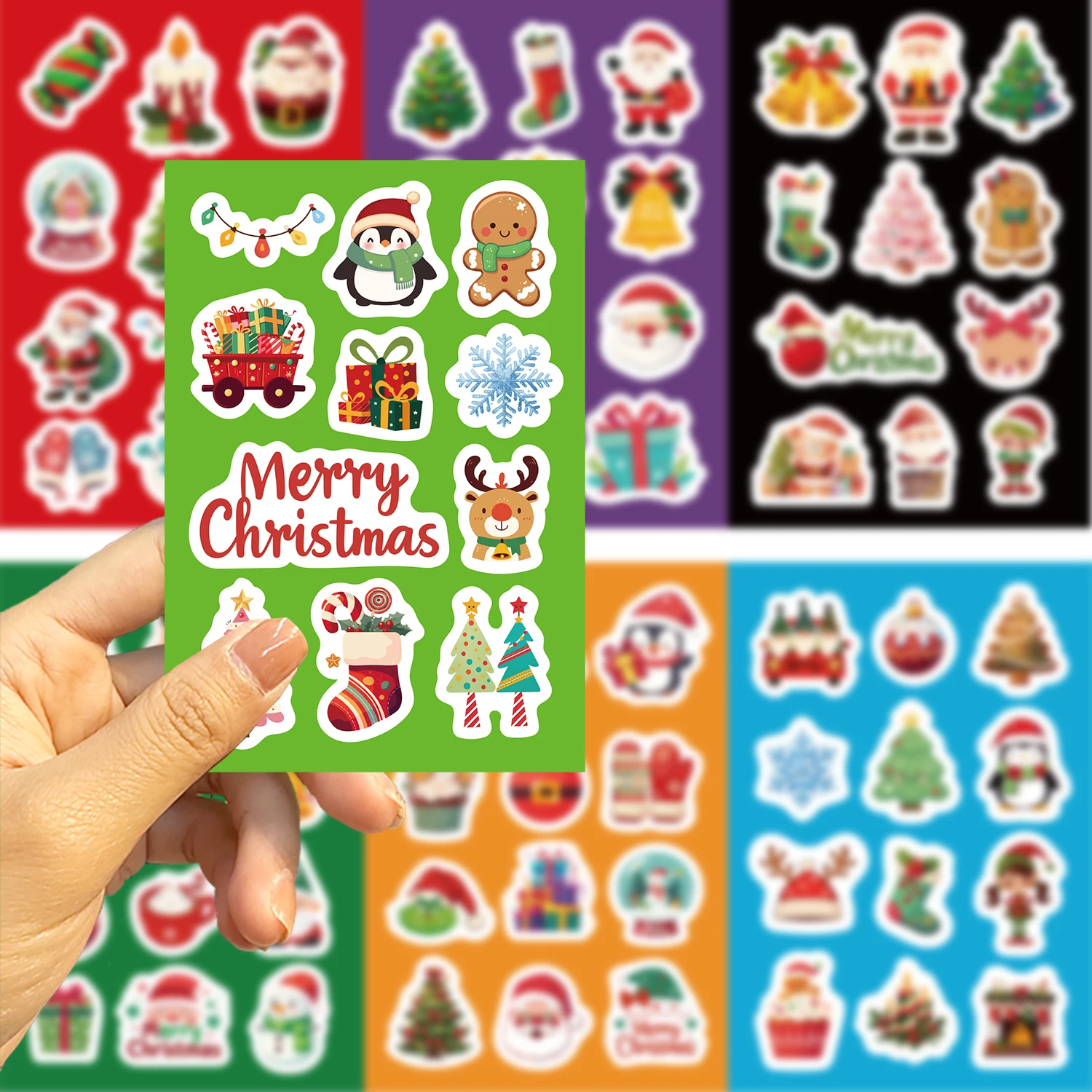 8/16/24 قطعة عيد الميلاد جعل وجه لغز ملصقات اصنع نفسك سانتا كلوز DIY ألعاب الأطفال لعبة الديكور الطرف #4