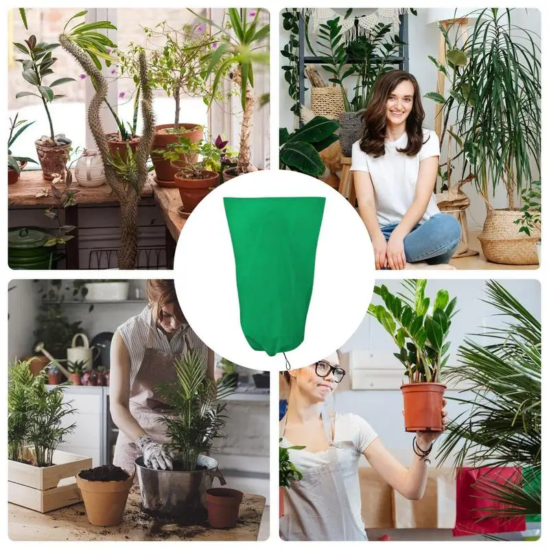 Plant Cover Frost Protection Bag Frost Drawstring Bags Waterproof Warm Plant Protection Cover Bags With Drawstring For Plants
