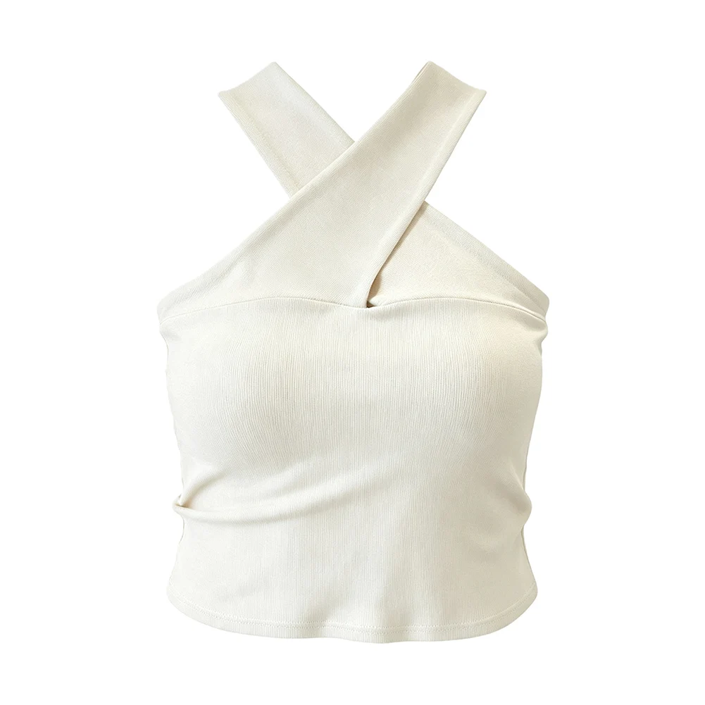 Cotton Sleeveless Halter Camisole for Women Designed for Four-Season Use in Vacation Beach Office and Cycling Scenarios