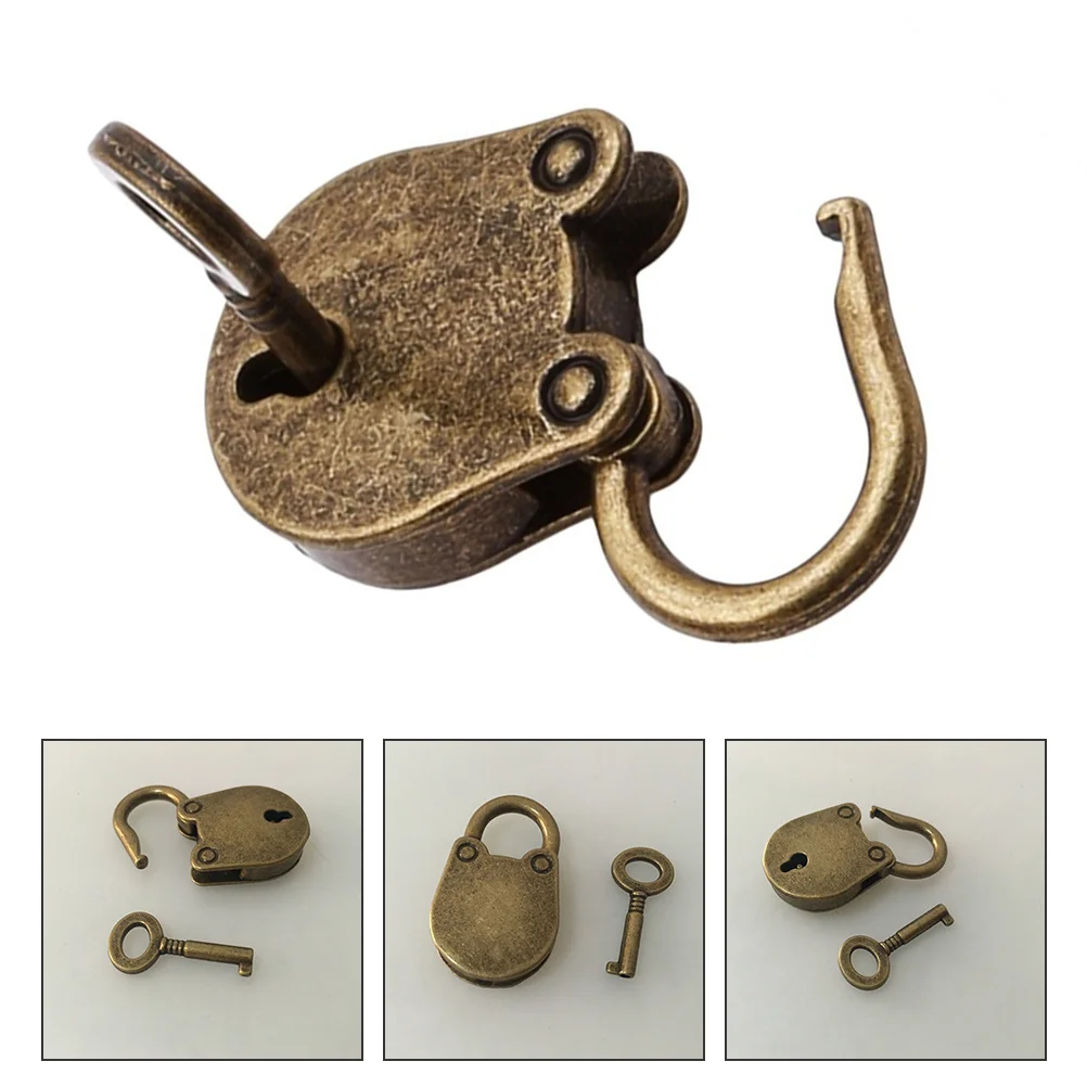 

2Pcs Copper Jewelry Box Locks Vintage Style Alloy Lock Decorative Small Box Latches Gift Lock Alloy Latch