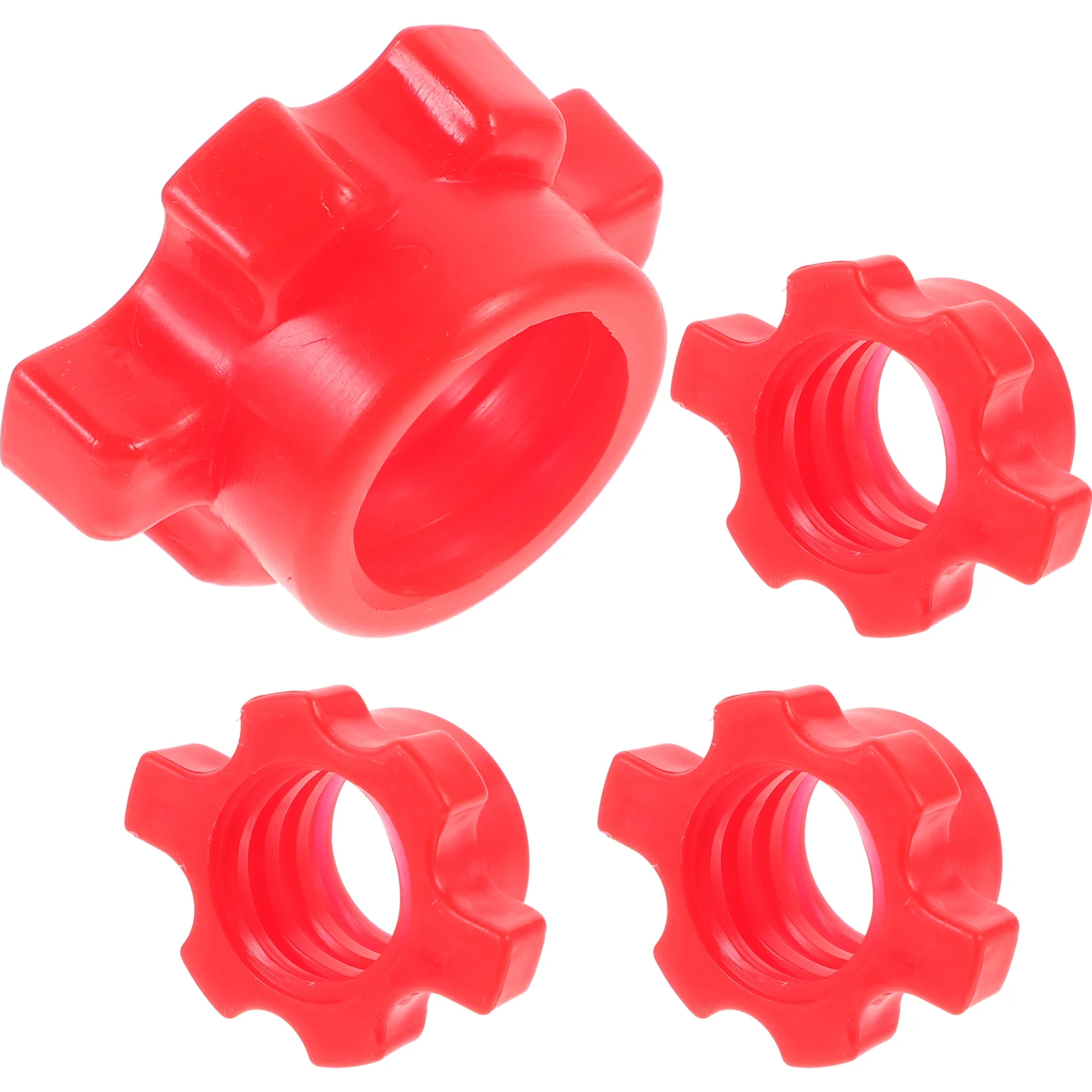 

Dumbbell Bar Nut Barbell Fixing Accessories Home Gym Equipment Fitness Plastic Red Dumbbells