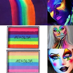 6 Colors UV Glow-in-the-Dark Rainbow Water Activated Face Body Paint Fluorescent Neon for Halloween Christmas Music Festival