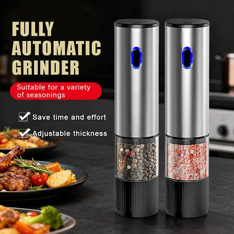 Electric Salt And Pepper Grinder Automatic Rechargeable Pepper Mill Shakers External Adjustable Coarseness Kitchen Appliances▪
