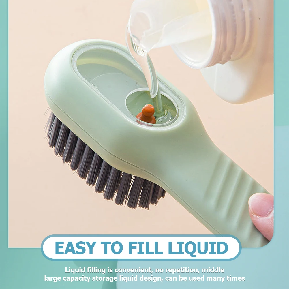 

2pcs Shoe Cleaning Brush With Soap Dispenser Long Handle Scrub Brush For Sneakers Portable Bathroom Use Durable Kids tool