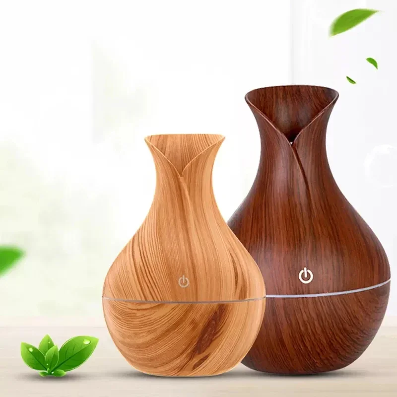 130ML Wood USB Essential Oil Diffuser with LED