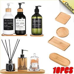 Wooden Soap Dispenser Tray Vanity Countertop Bottles Organizer Holder Round Square Candles Jewelry Storage Tray for Bathroom