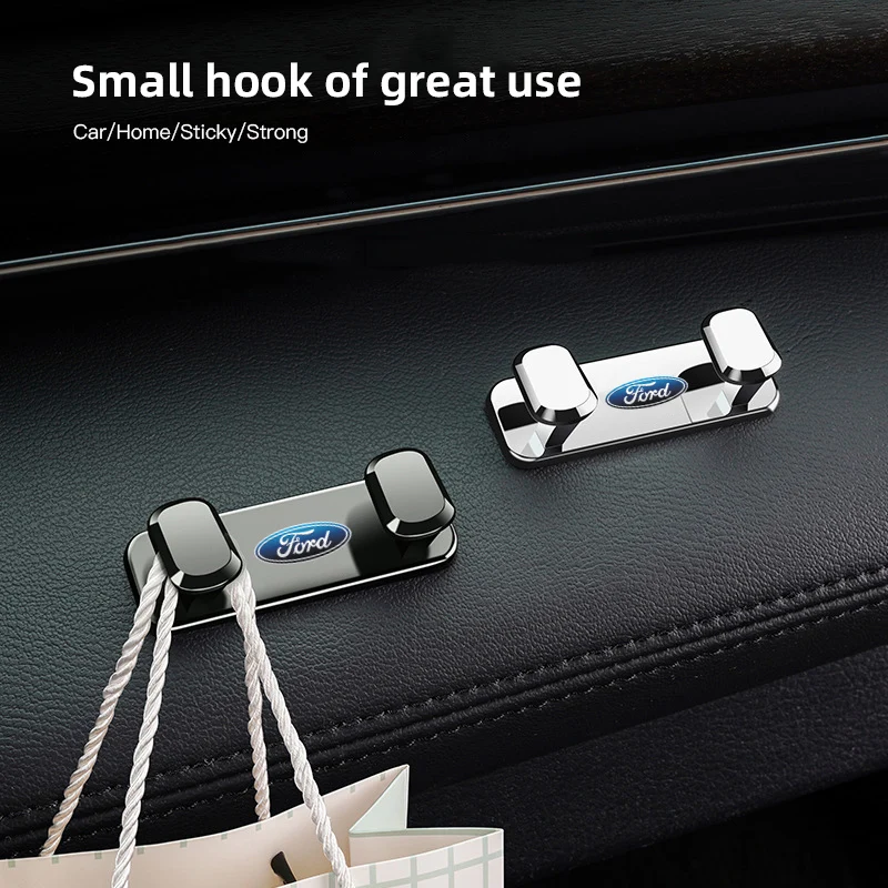 Ganchos de almacenamiento de aleación de Zinc para coche, herramientas de organización Interior, accesorios para Ford Focus Fiesta Puma Ranger Kuga MK7 MAX F150 Mondeo
