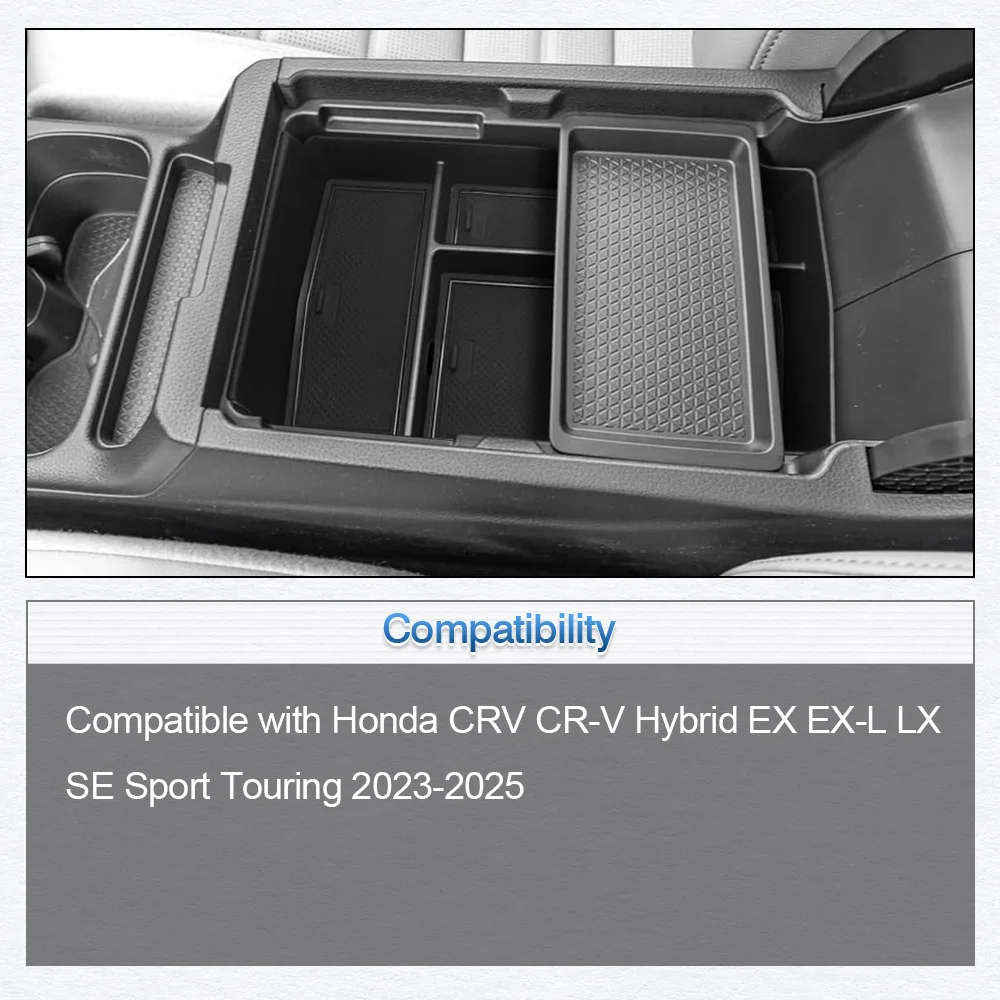 

Car Center Console Organizer Tray For Honda CRV CR-V Hybrid EX EX-L LX SE Sport Touring 2023 2024 2025 Armrest Storage Box