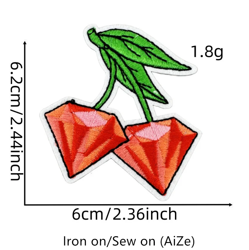 10 ชิ้นเชอร์รี่ผลไม้แพทช์ปักเหล็กบนเสื้อผ้าหมวกกระเป๋ารองเท้าซ่อมวัสดุโทรศัพท์ของขวัญกล่อง DIY อุปกรณ์เสริม