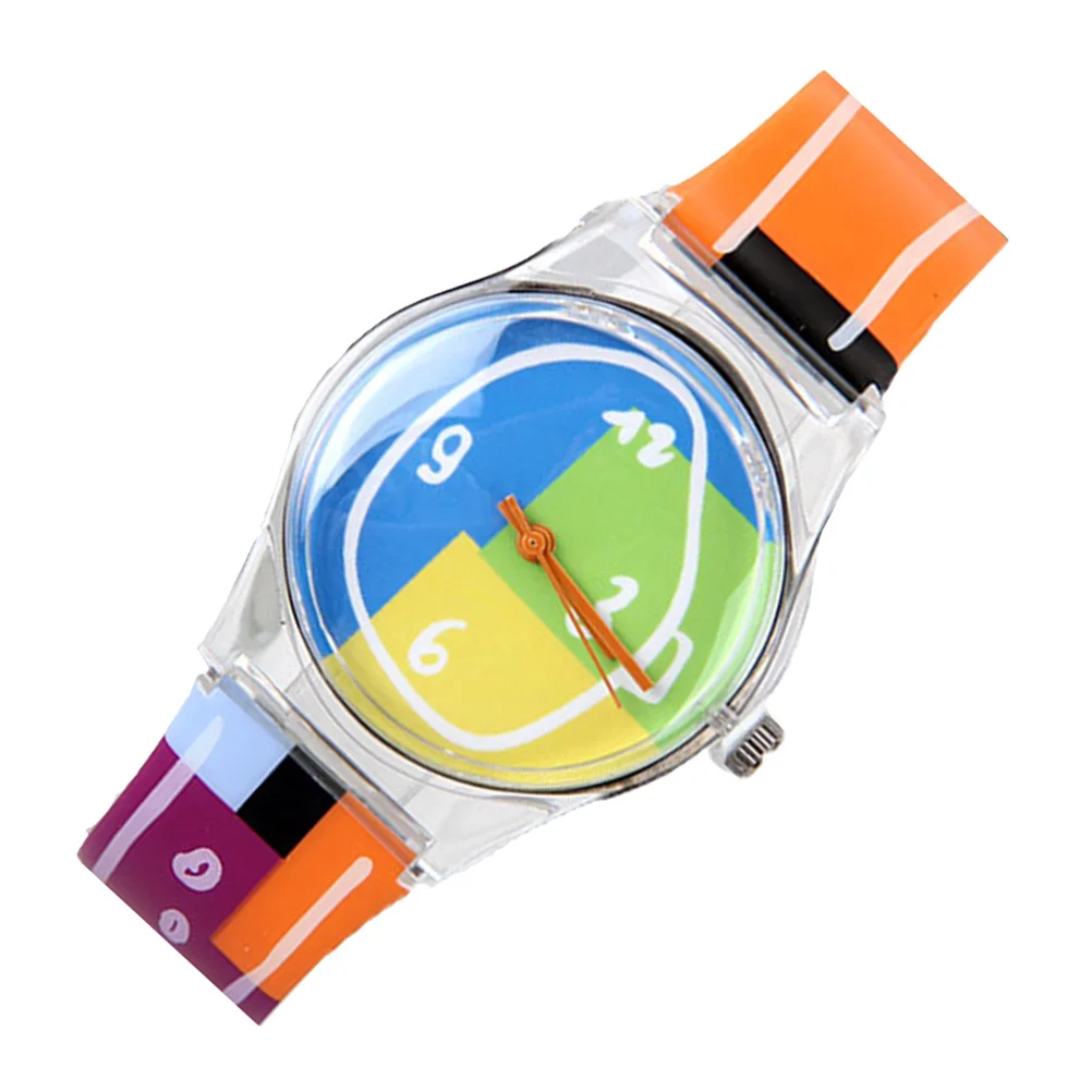 وقت كارتون هدية كارتون طالب ساعة بلاستيكية ملونة هدية ساعة طالب بلاستيكية #1