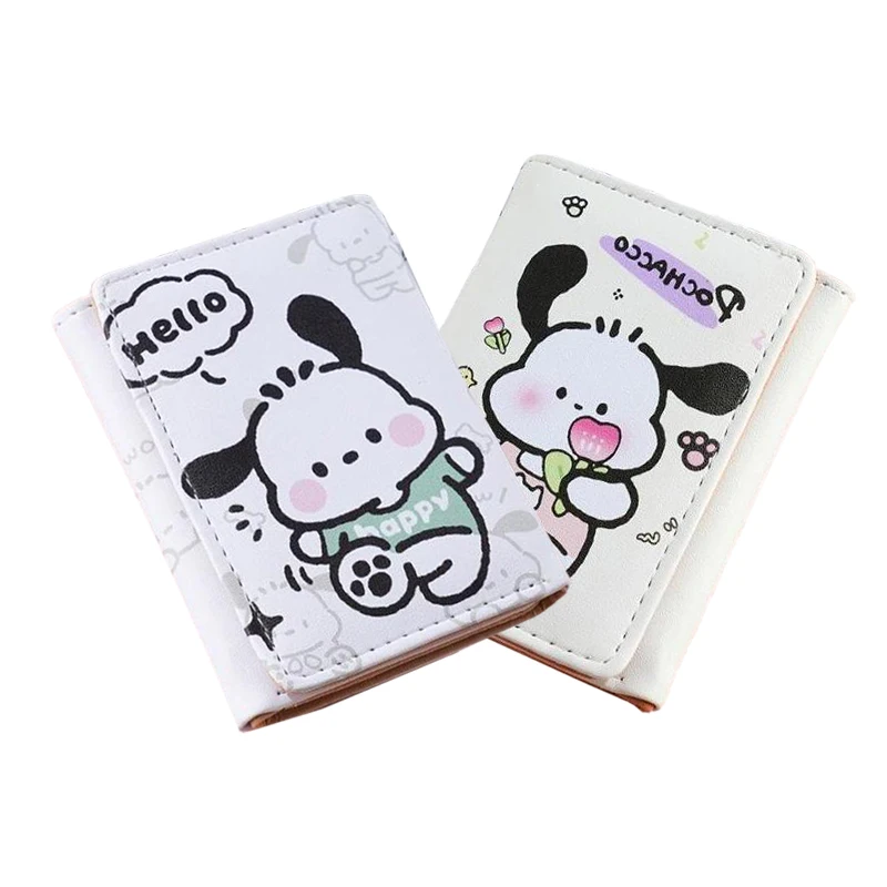 Neue Cartoon Sanrio Anime Pochacco Dreifache Brieftasche Dünne Und Niedliche Brieftasche Kurzer Wechsel Mini Kartentasche