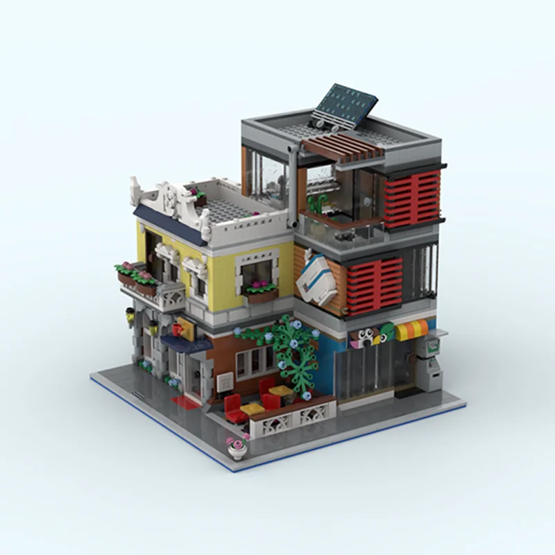 1857 قطعة MOC تاون هاوس متجر الحيوانات الأليفة مقهى وحدات نموذج اللبنات تجميع التعليم هدايا عيد الميلاد ألعاب مكعبات أعياد ميلاد الأطفال #3