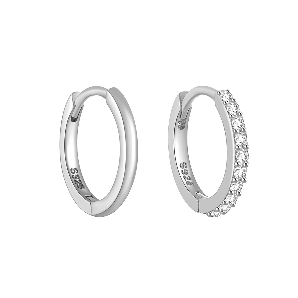 Aide Real 925 Sterling Silver Glossy Hoop Earrings Gold Tiny Cartilage Piercing Small Huggie Earring Fine Jewelry Accessories