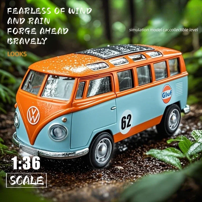 

Beetle Alloy Model T1 Bus Toy Boy Ford GT CCA Diecast 1/36 Volkswagen Voiture with Display Box Classical Simulation Miniature