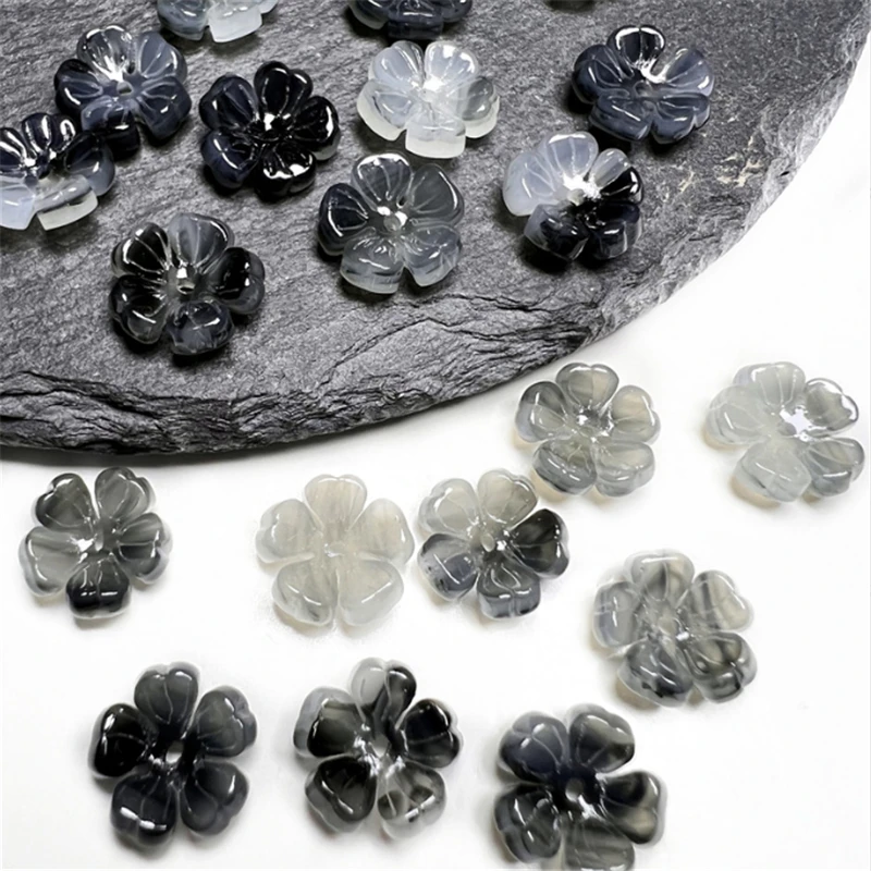 20pcs/lot new retro creative resin heart flower beads acetic acid charm connectors for diy earrings jewelry making accessories