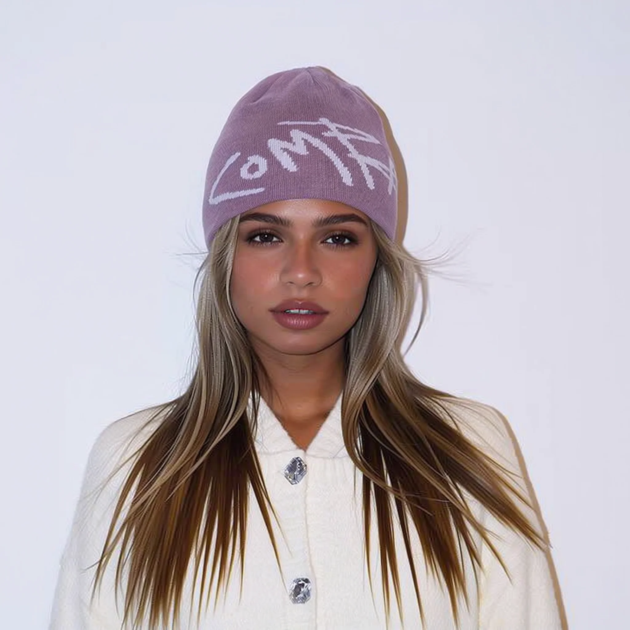 Outdoor Hiking Fish Bone Letter Embroidered Cold Hat for Men and Women, Skiing Knit Hat, Woven Hat, Fleece Hat, Cold Hat