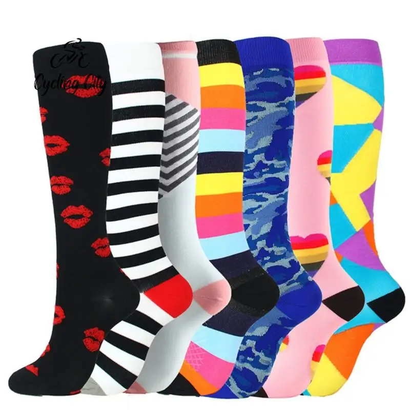 

Cycling City Cycling Compression Socks 7/8 Pair Mixed Color Combination Compression Socks Athleisure Compression Socks Man Women