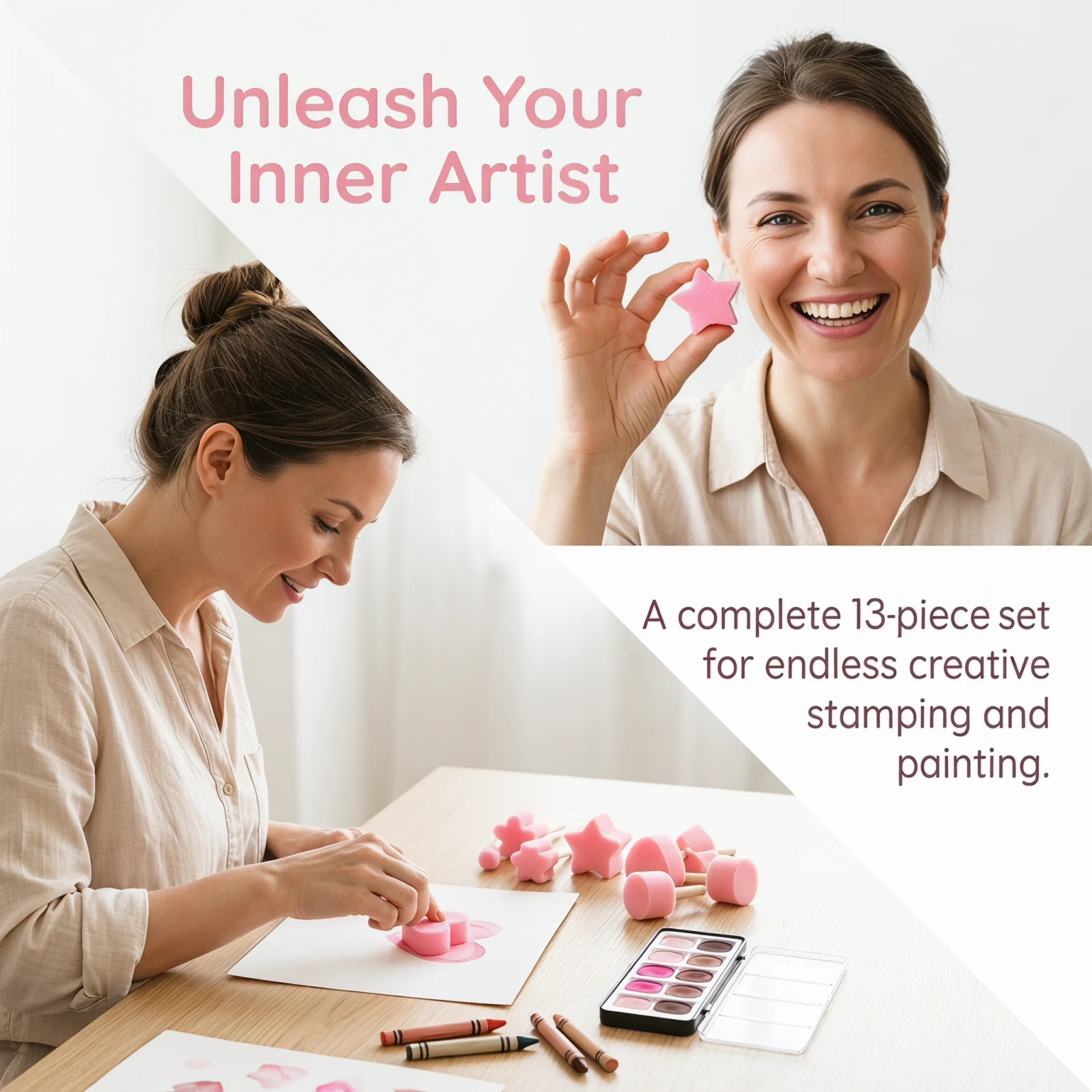 Набор из 22 розовых губчатых к – обзор и цена Art And Craft Studio