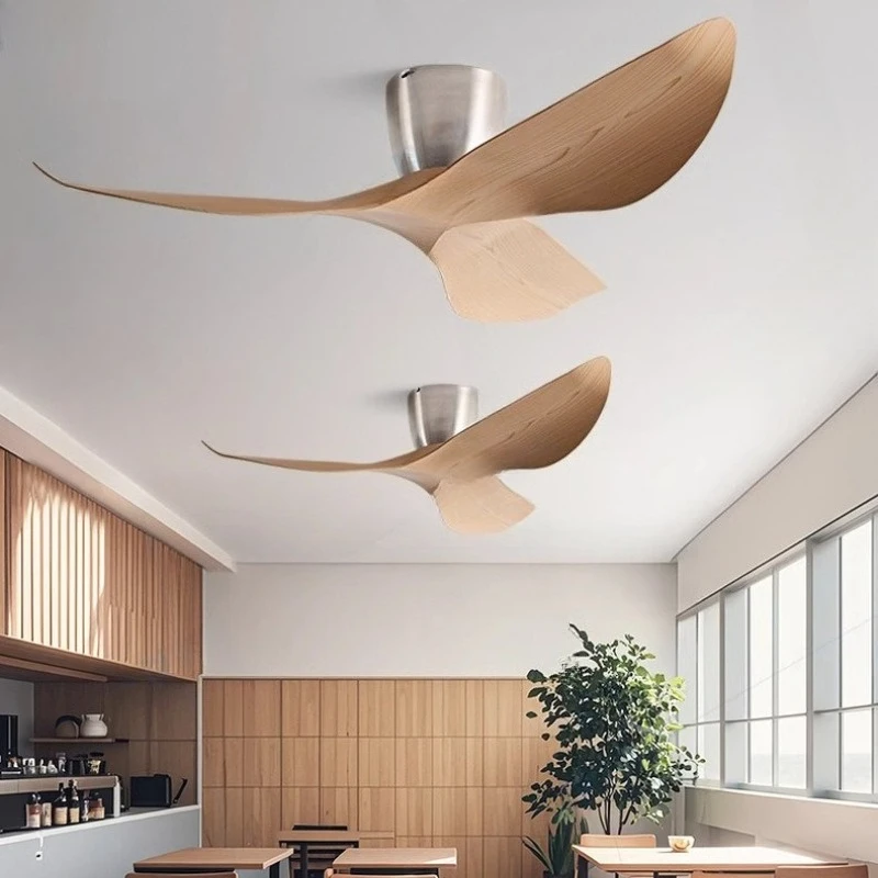 High Wind Power Ceiling Fan Lights Living Dining Room Household Variable Frequency American Electric Fan Ceiling Fan with Lamps