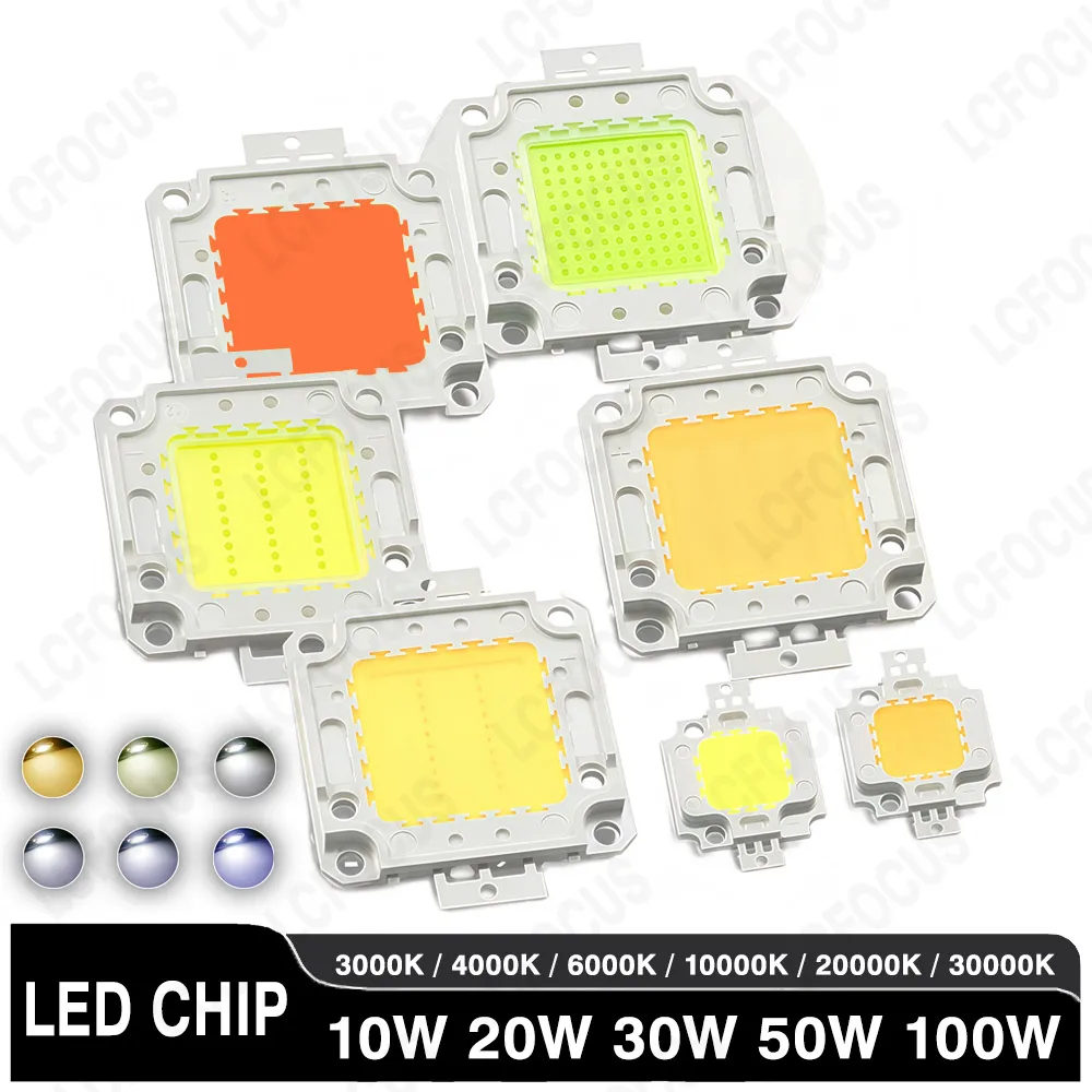 

High Brightness LED Chip 10W 20W 30W 50W 100W Warm Nature Cool White 3000K 4000K 6000K For Floodlight Lamp Light Beads