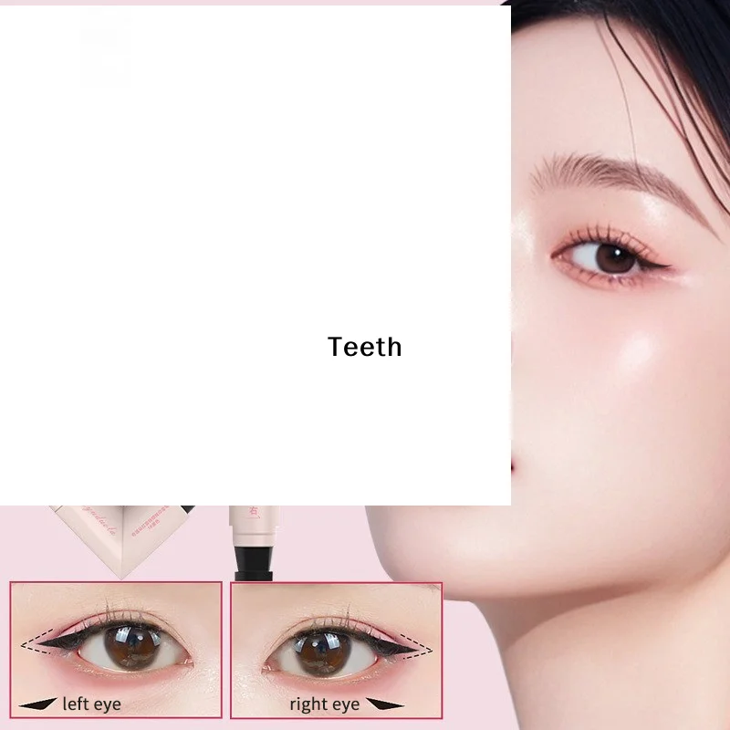 Double HEAD อายไลเนอร์แบบบูรณาการอายไลเนอร์แสตมป์ที่แม่นยํา Outline Signet อายไลเนอร์ยาวนาน Liquid ปากกาแต่งหน้าเครื่องสําอาง