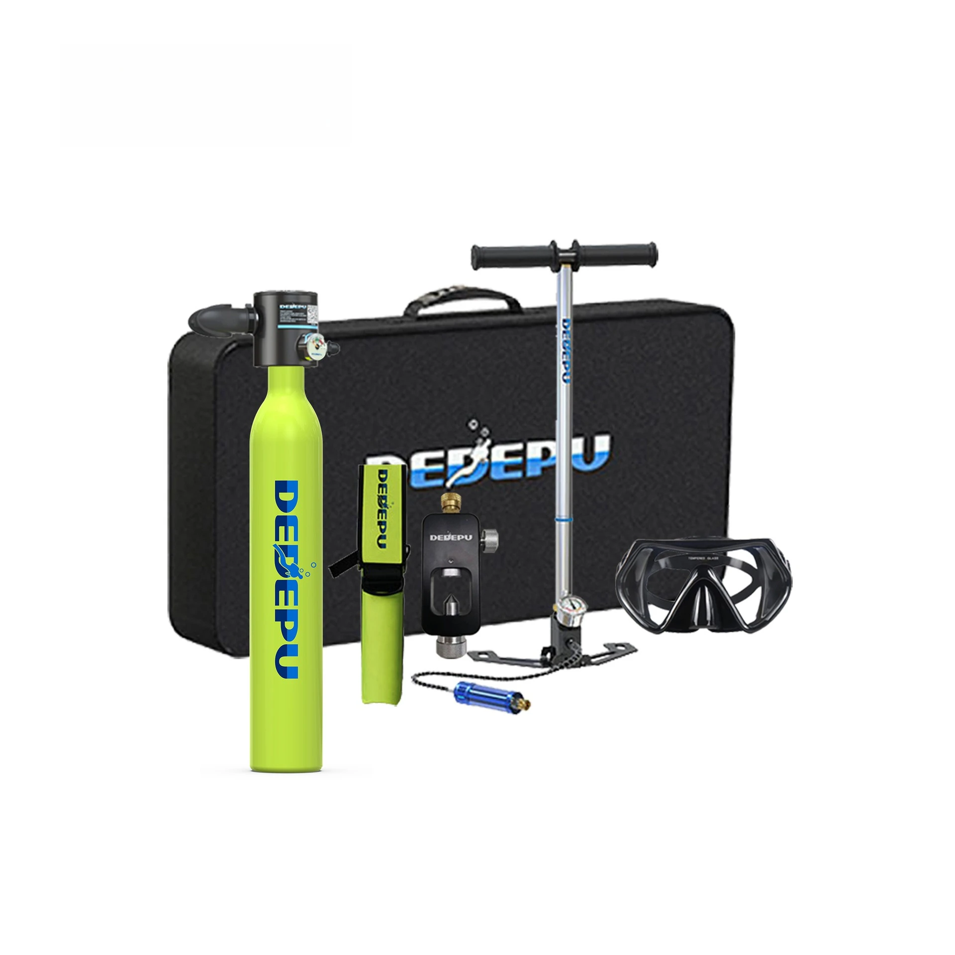 

Submersible breathing apparatus Scuba aluminum alloy oxygen cylinder equipment with mask pump portable