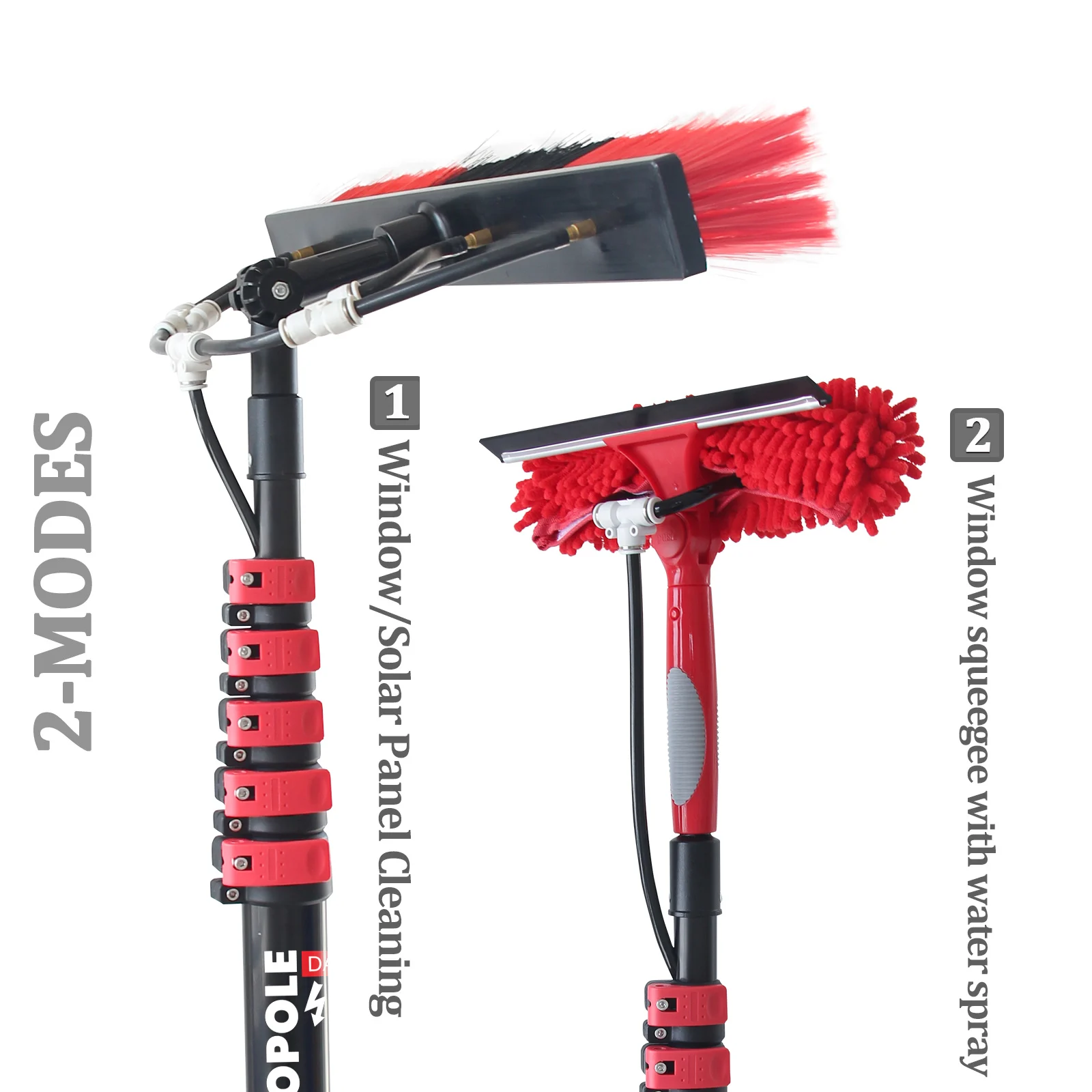 Photovoltaic Solar Panel Cleaning Brush Kit 30/36 Telescopic Water Fed Pole Washing Rotating Broom System Equipment