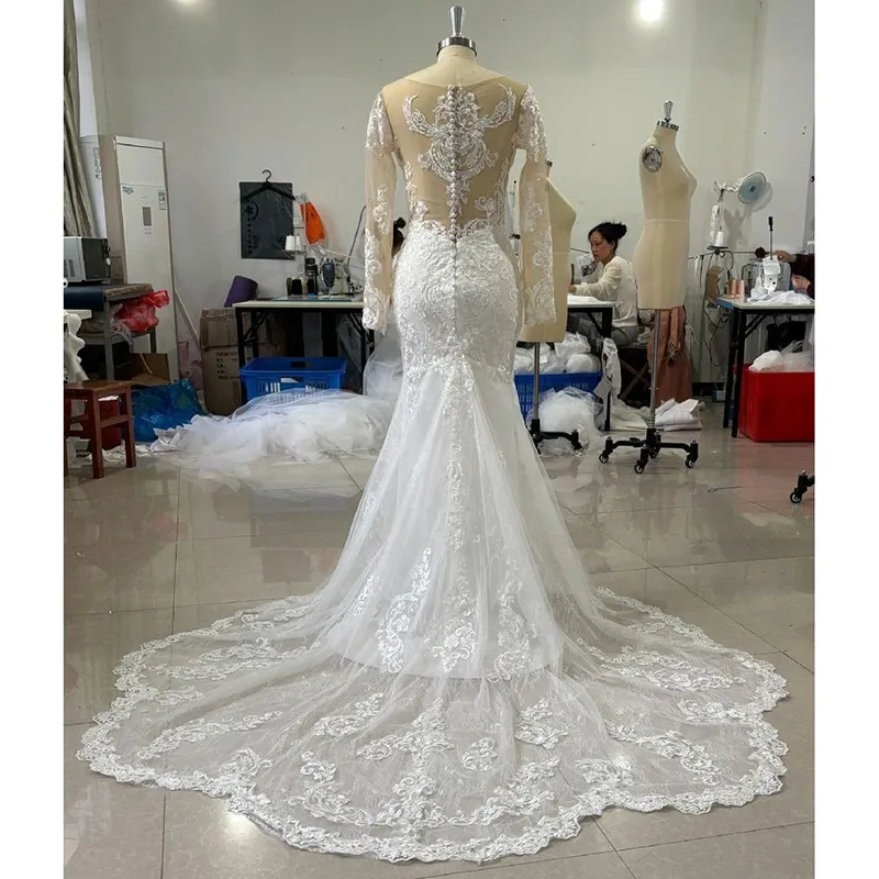 Robe de Mariée Sexy à Col en V et Dos auxpour Patients, Tenue de Grande Taille Personnalisée, Nouvelle Collection 2024