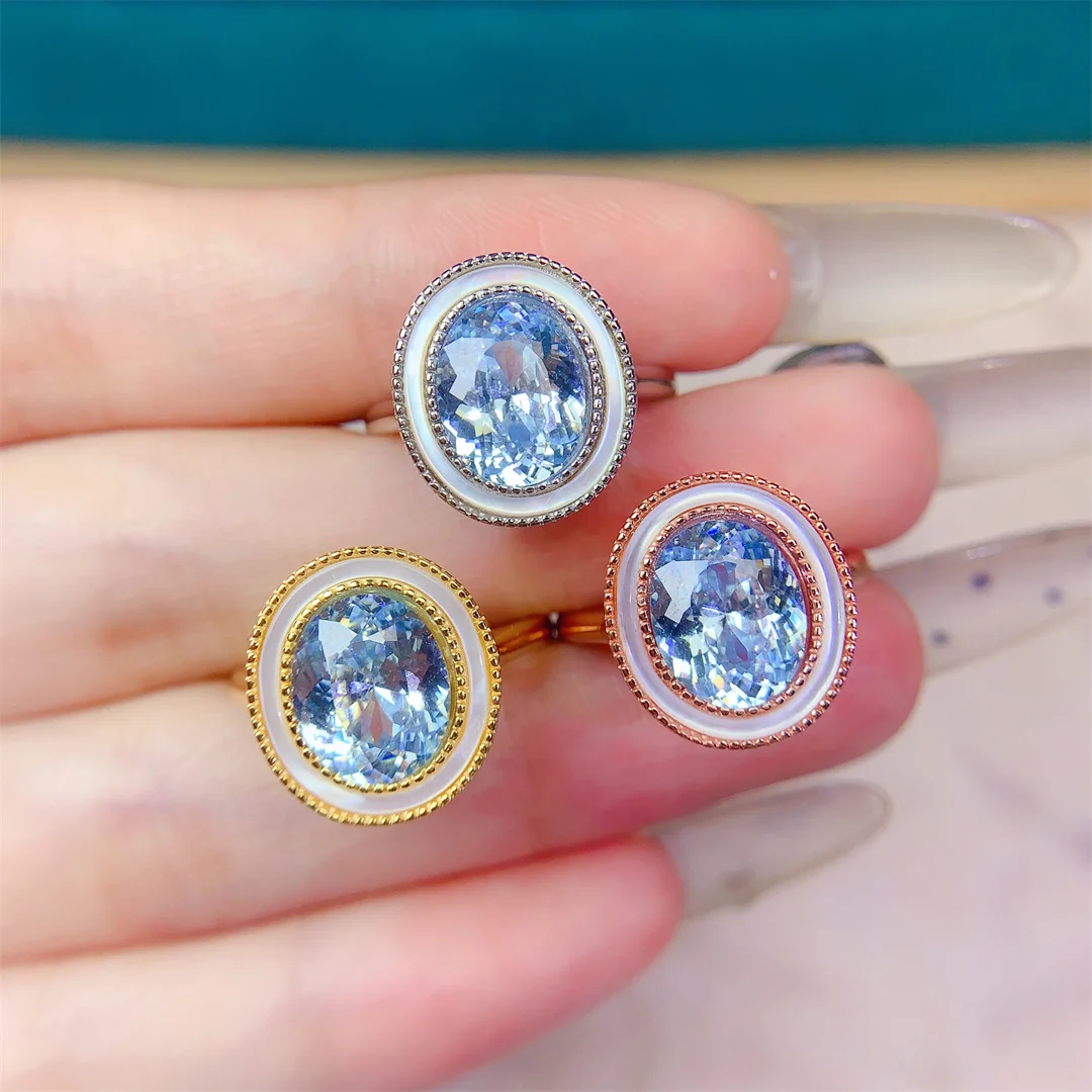 

Elegant Natural Classic Topaz Ring Hypoallergenic S925 Sterling Silver Glamorous Modern Jewelry Perfect Gift