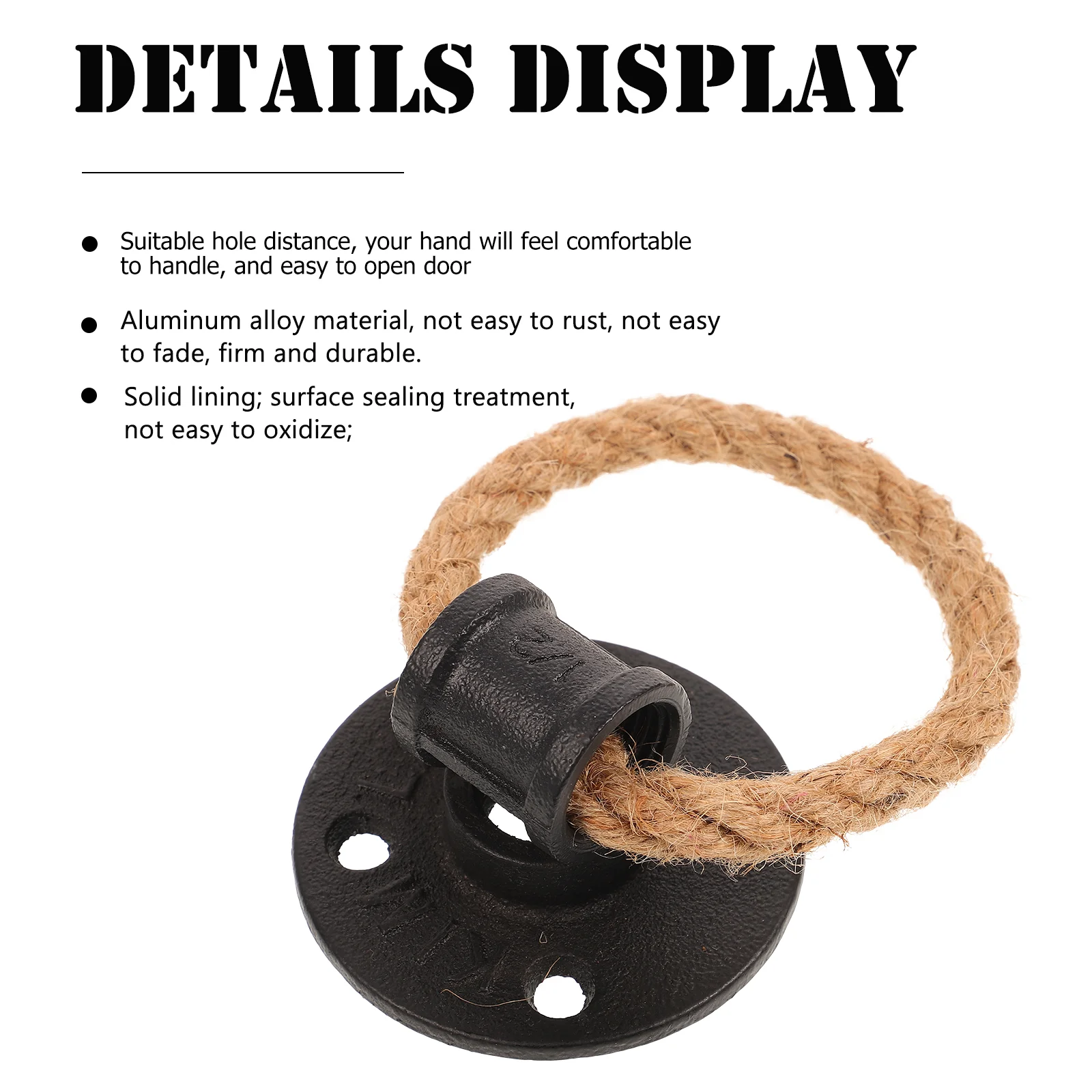 Handle Rope Pull Ring Door Knob Dresser Rustic Handles Iron Drawer Pulls Knobs