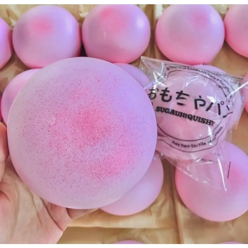 Squishy Simulated Pink Buns Squeeze Toy Soft Stress Relief Slow Rising Sensory Fidget for Anxiety ADHD Autism Gifts for Kids image 2
